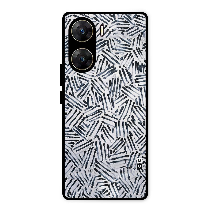 Black Tiny Uneven Metal Back Case for Vivo V29e