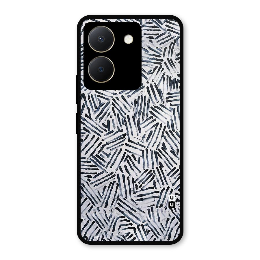 Black Tiny Uneven Metal Back Case for Vivo Y36