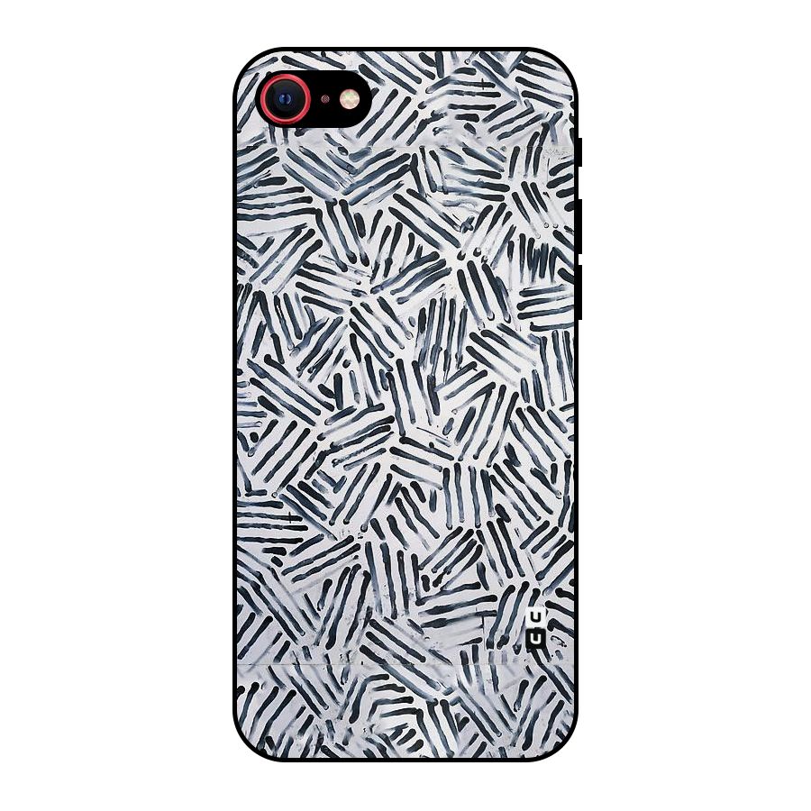 Black Tiny Uneven Metal Back Case for iPhone 8