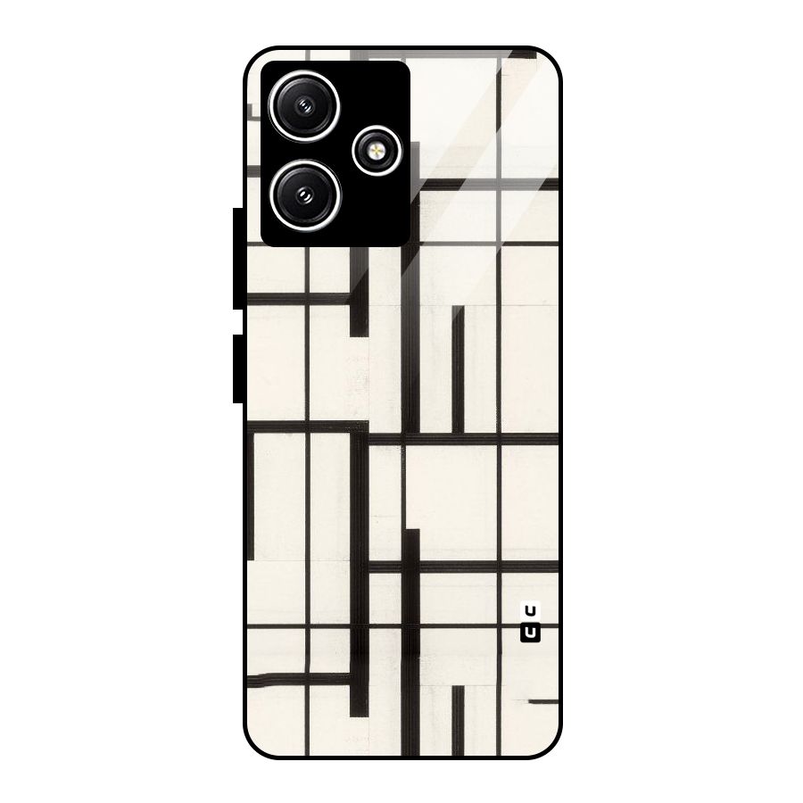 Black Unsymmetry Glass Back Case for Poco M6 Pro