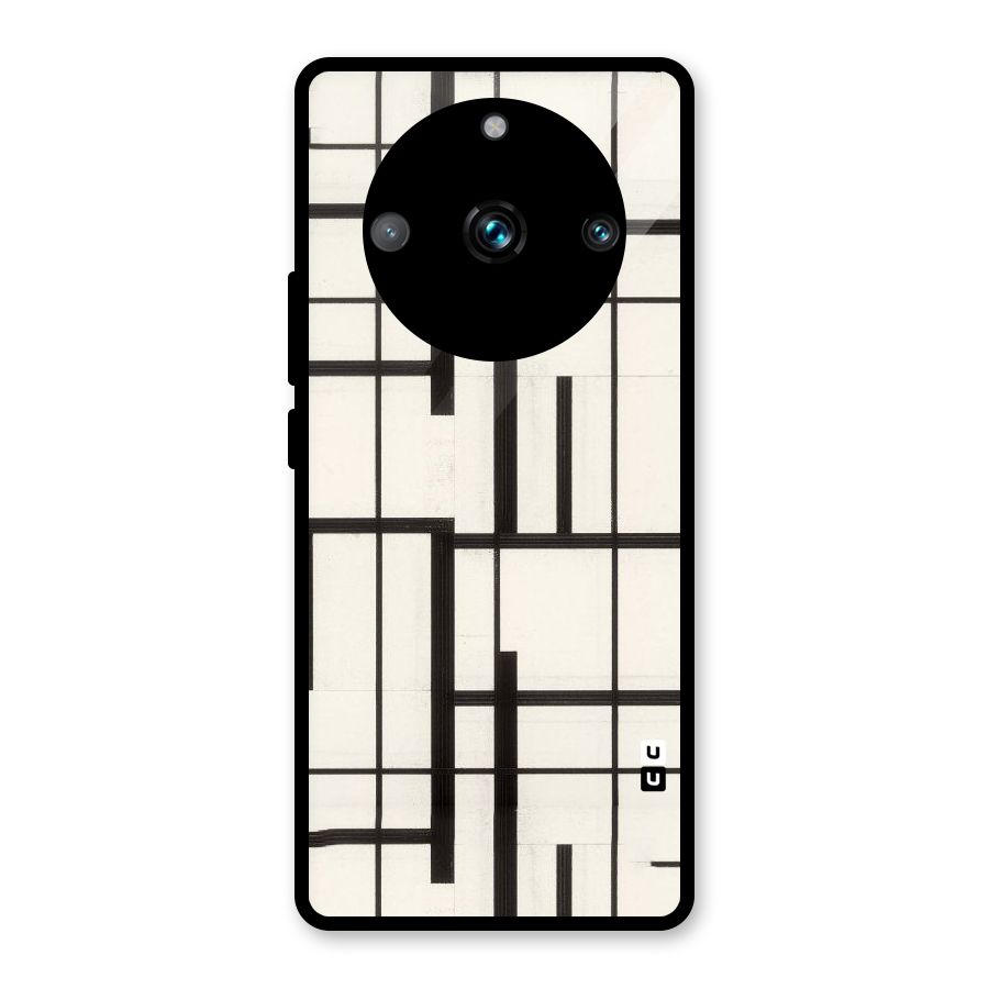 Black Unsymmetry Glass Back Case for Realme 11 Pro Plus