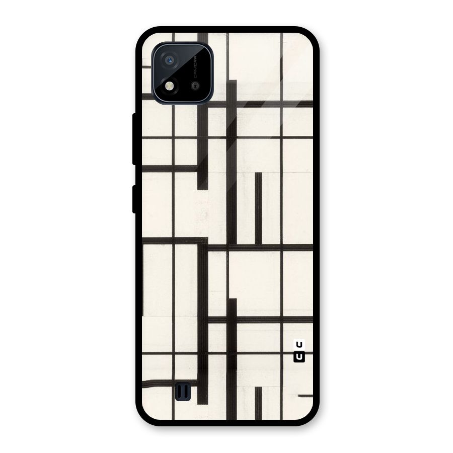 Black Unsymmetry Glass Back Case for Realme C11 2021
