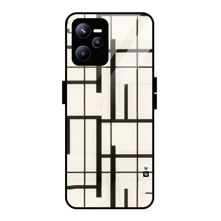 Black Unsymmetry Glass Back Case for Realme C35