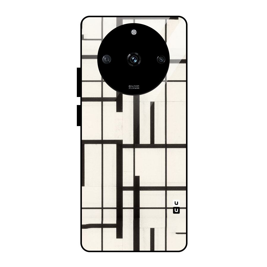 Black Unsymmetry Glass Back Case for Realme Narzo 60 5G