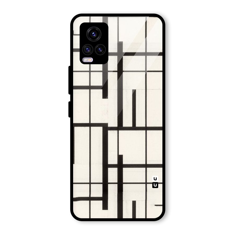 Black Unsymmetry Glass Back Case for Vivo V20 2021