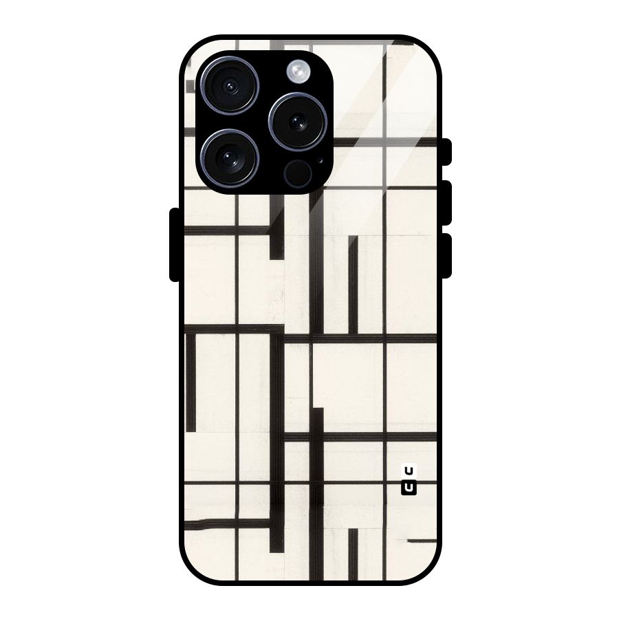 Black Unsymmetry Glass Back Case for iPhone 15 Pro