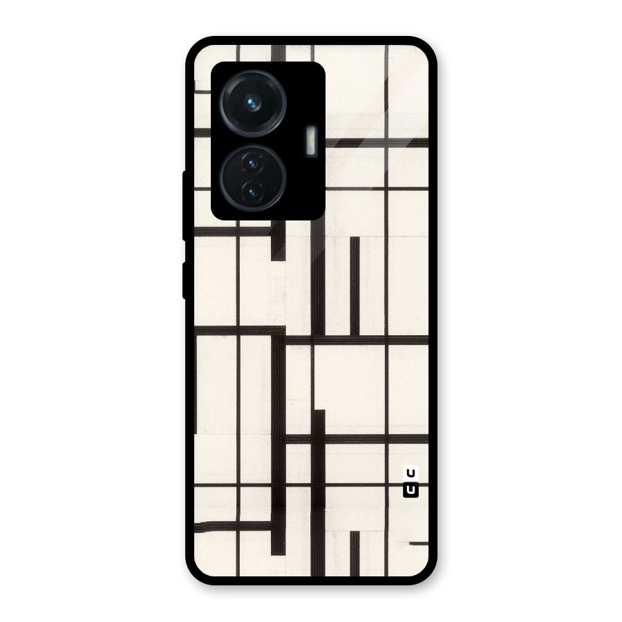 Black Unsymmetry Glass Back Case for iQOO Z6 44W