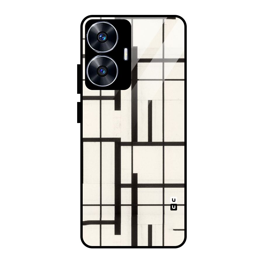 Black Unsymmetry Glass Back Case for realme C55