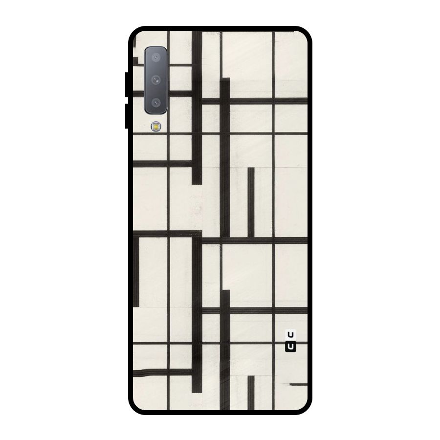 Black Unsymmetry Metal Back Case for Galaxy A7 (2018)