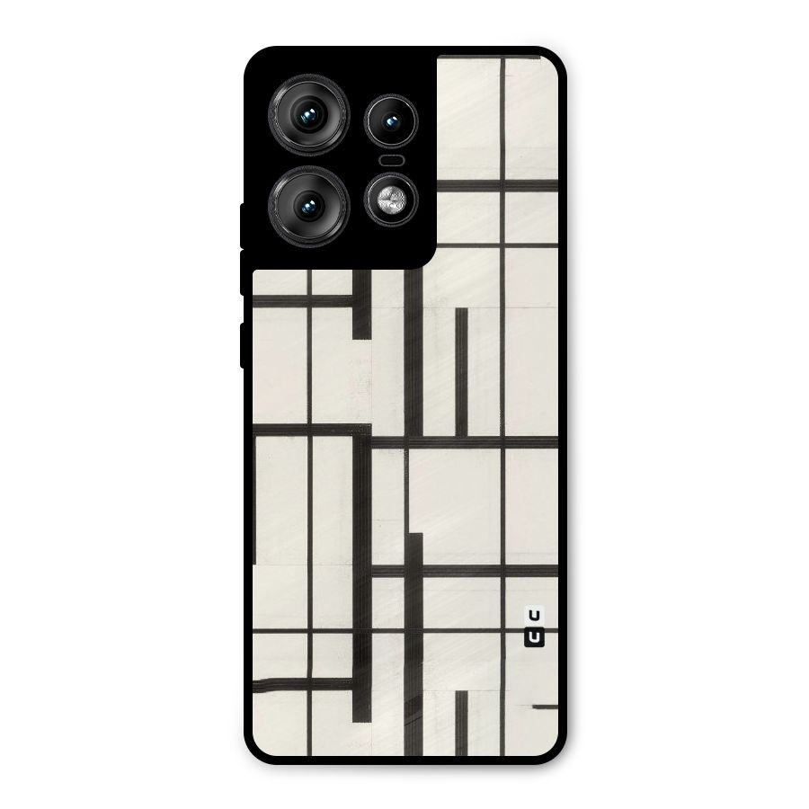 Black Unsymmetry Metal Back Case for Motorola Edge 50 Pro
