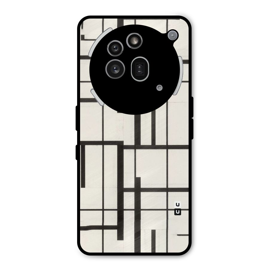 Black Unsymmetry Metal Back Case for Nothing Phone 3a Pro