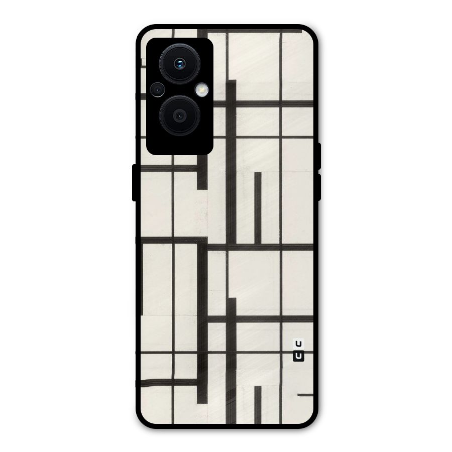 Black Unsymmetry Metal Back Case for Oppo F21 Pro 5G