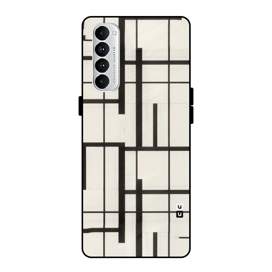 Black Unsymmetry Metal Back Case for Oppo Reno4 Pro
