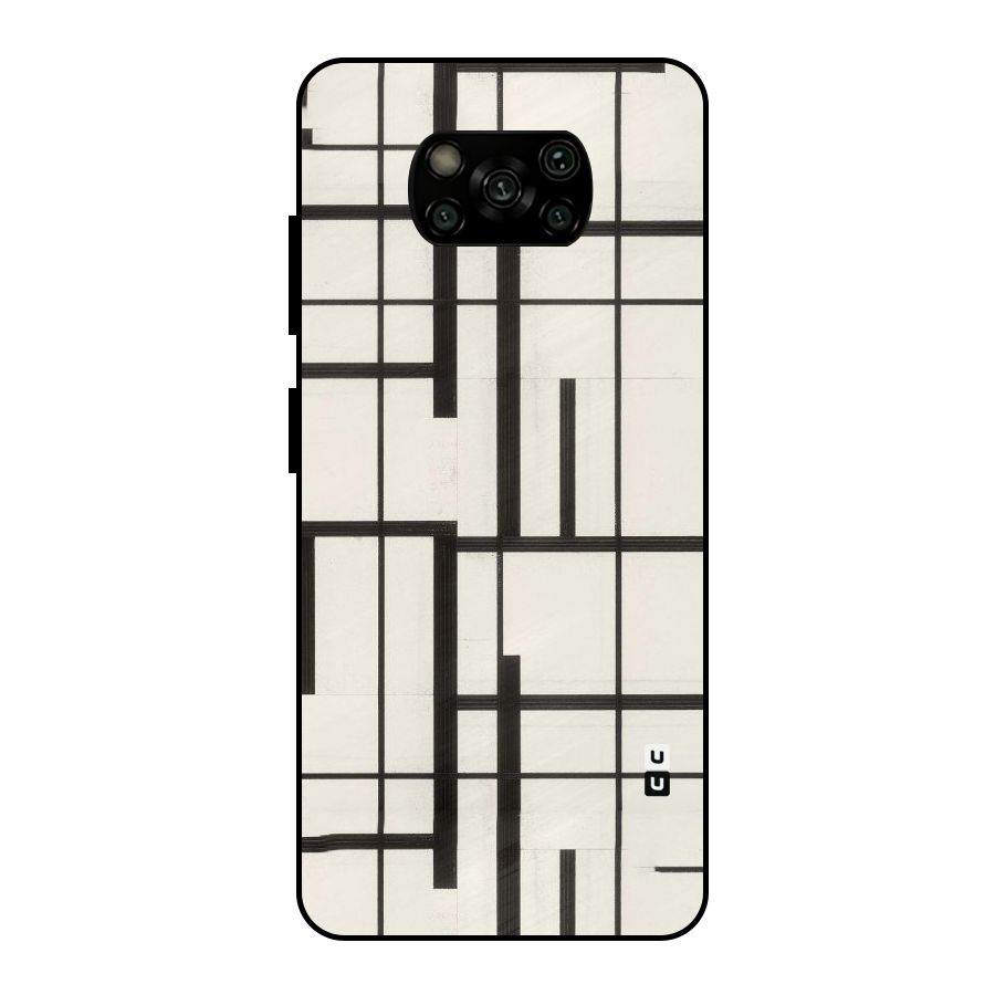 Black Unsymmetry Metal Back Case for Poco X3
