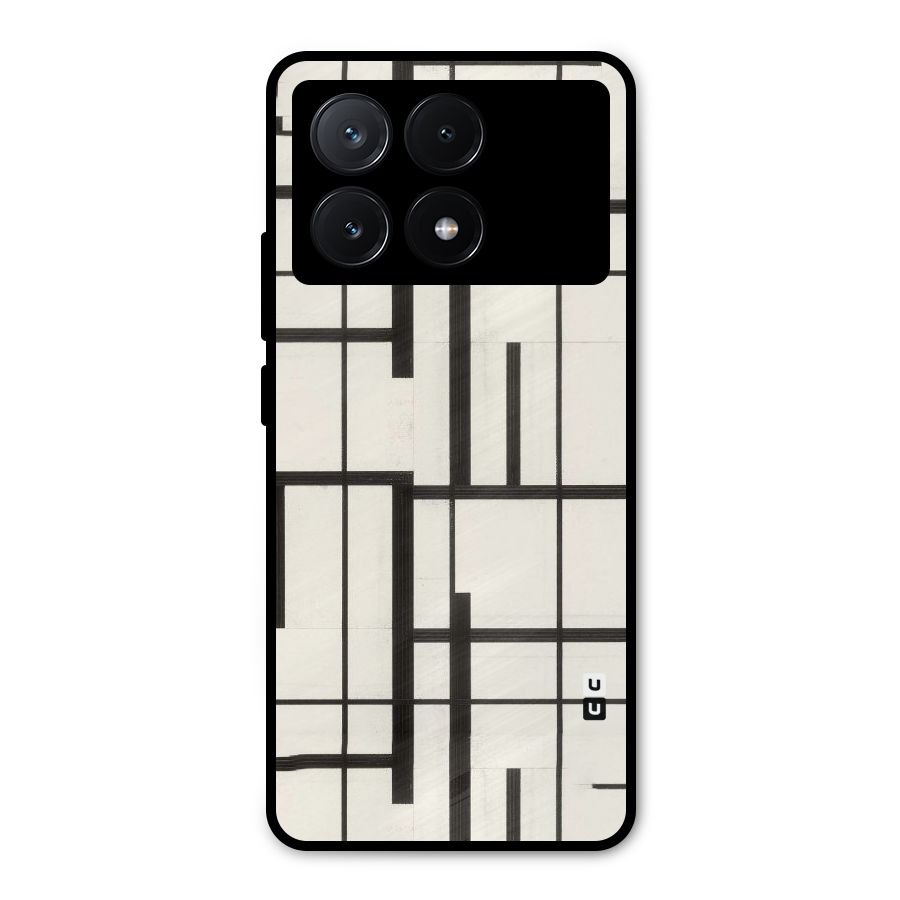 Black Unsymmetry Metal Back Case for Poco X6 Pro