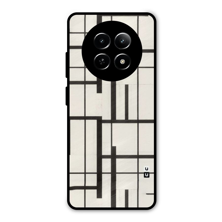 Black Unsymmetry Metal Back Case for Realme 12x 5G