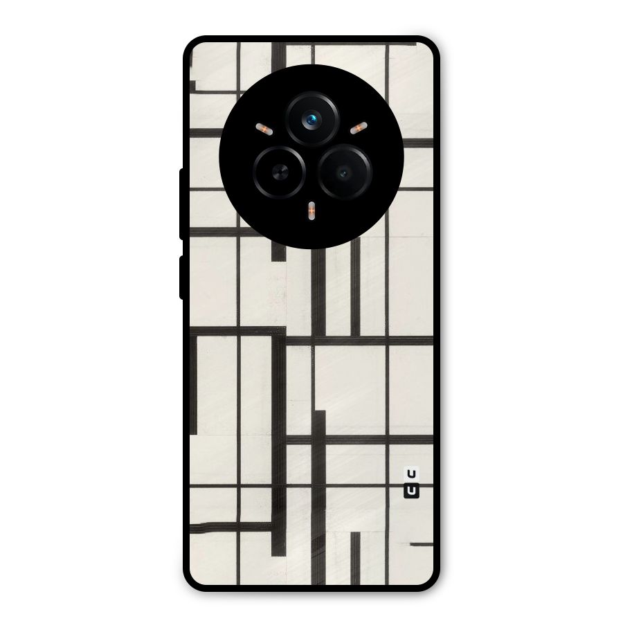 Black Unsymmetry Metal Back Case for Realme 14 Pro