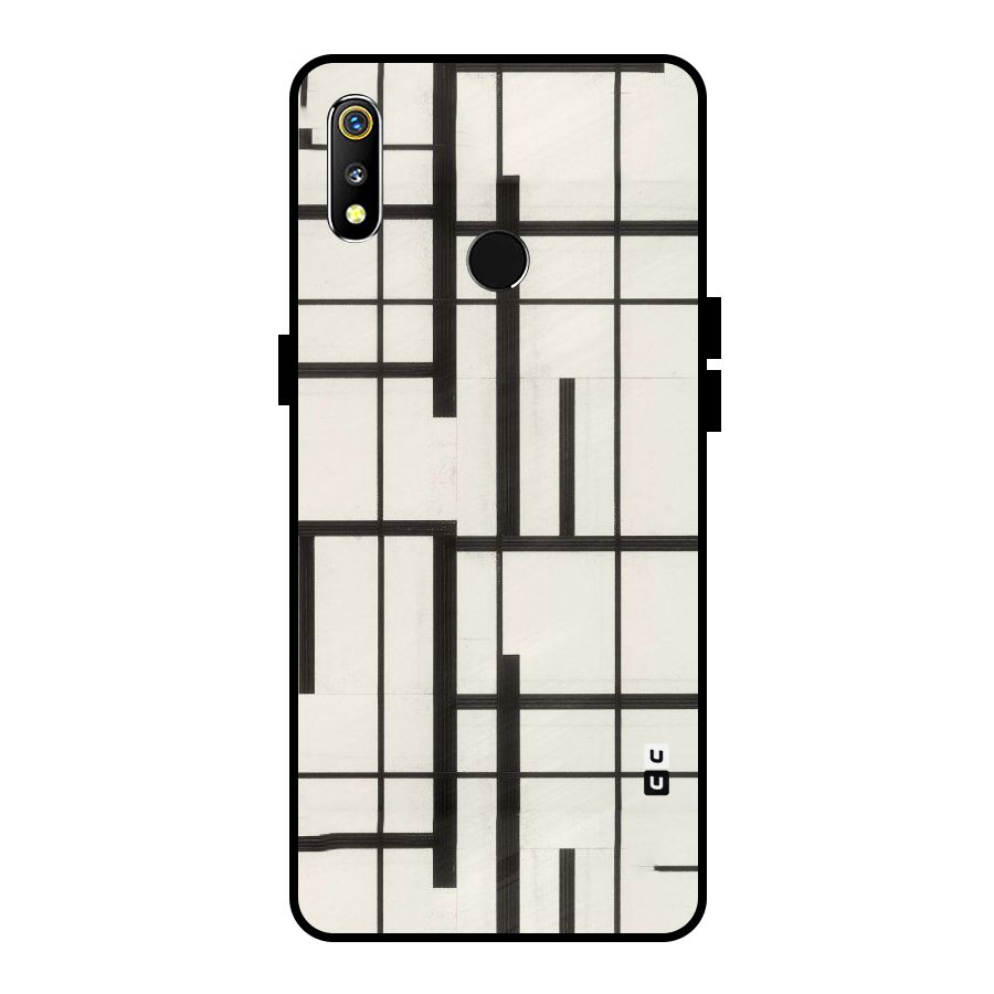 Black Unsymmetry Metal Back Case for Realme 3