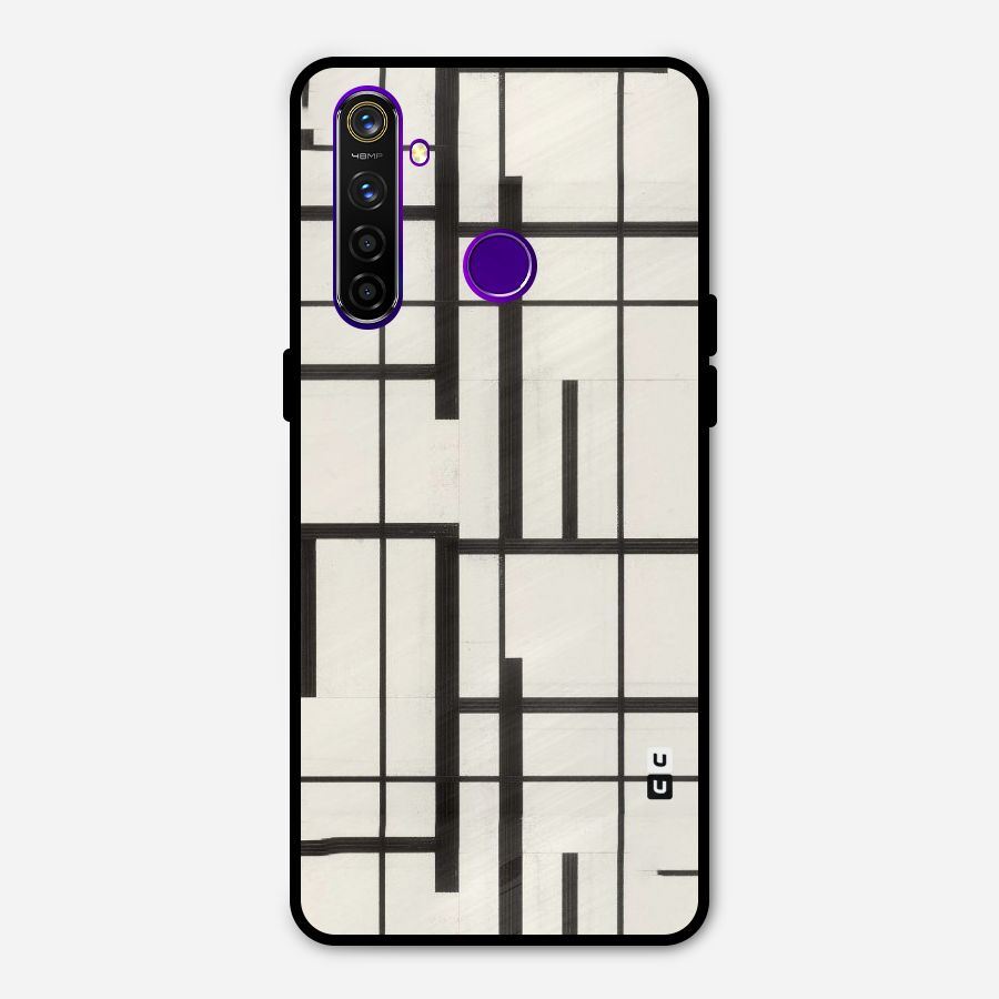 Black Unsymmetry Metal Back Case for Realme 5 Pro