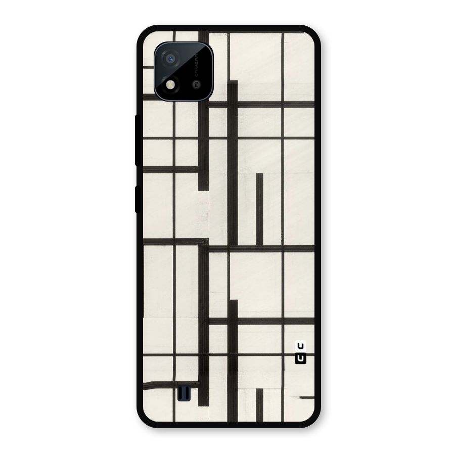 Black Unsymmetry Metal Back Case for Realme C11 2021