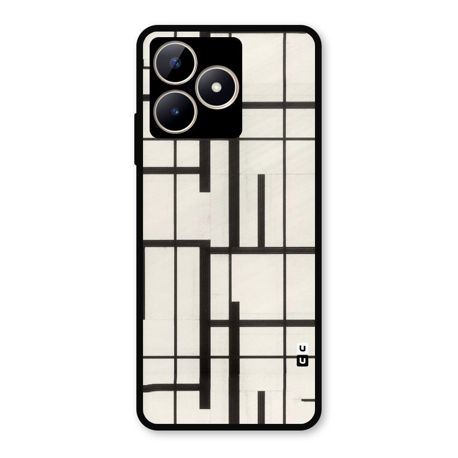 Black Unsymmetry Metal Back Case for Realme C53