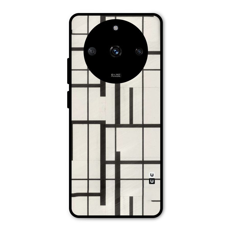 Black Unsymmetry Metal Back Case for Realme Narzo 60 5G