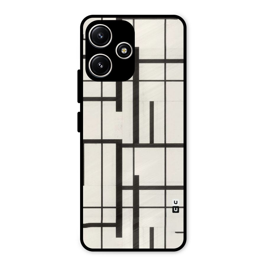Black Unsymmetry Metal Back Case for Redmi 12 5G