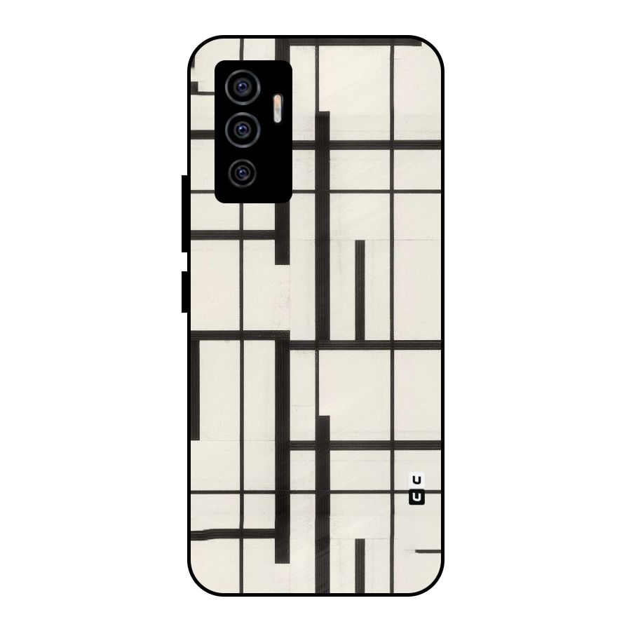 Black Unsymmetry Metal Back Case for Vivo V23e