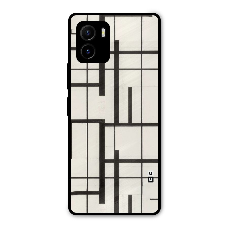 Black Unsymmetry Metal Back Case for Vivo Y15s