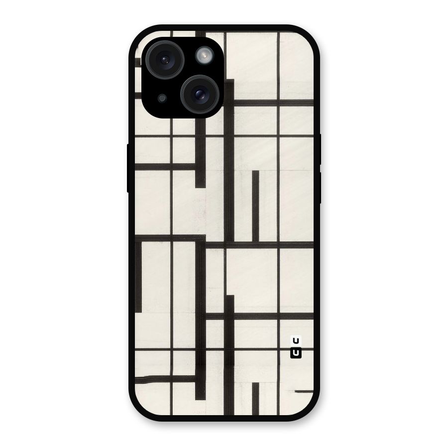 Black Unsymmetry Metal Back Case for iPhone 15