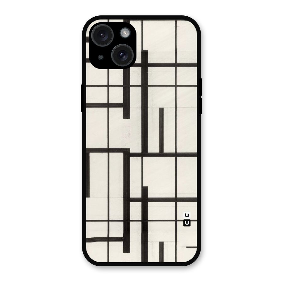 Black Unsymmetry Metal Back Case for iPhone 15 Plus
