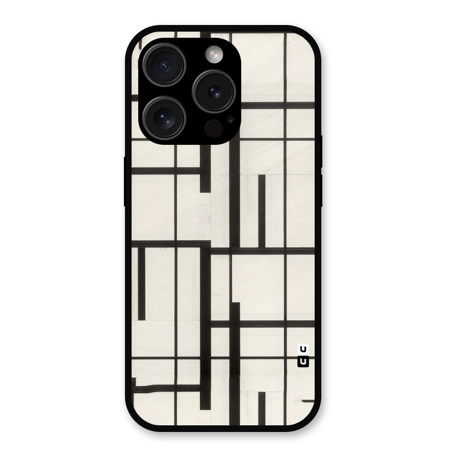 Black Unsymmetry Metal Back Case for iPhone 15 Pro