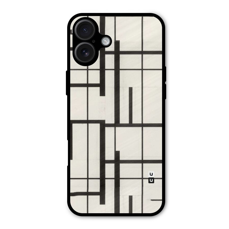 Black Unsymmetry Metal Back Case for iPhone 16 Plus