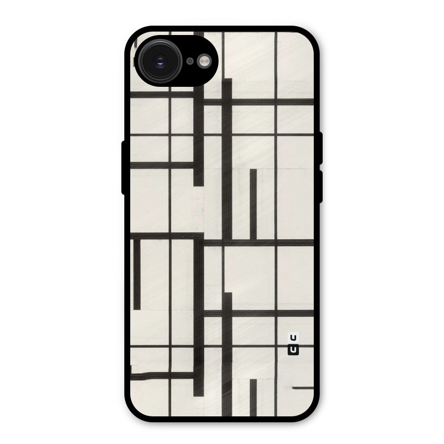 Black Unsymmetry Metal Back Case for iPhone 16e