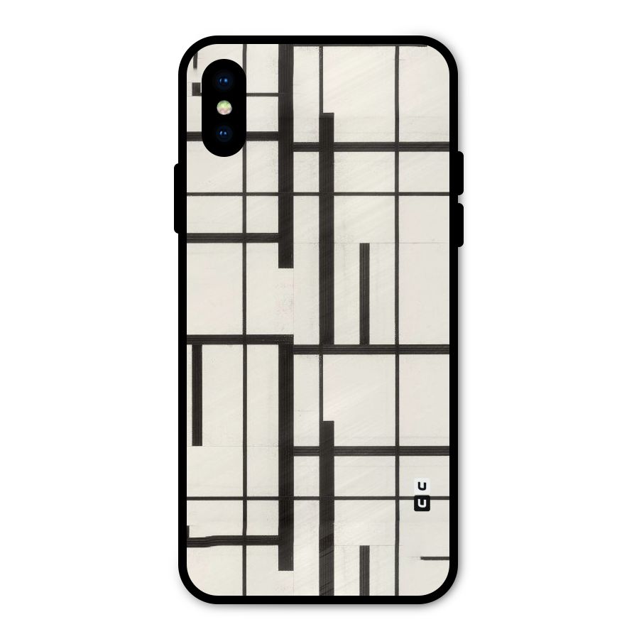 Black Unsymmetry Metal Back Case for iPhone XS