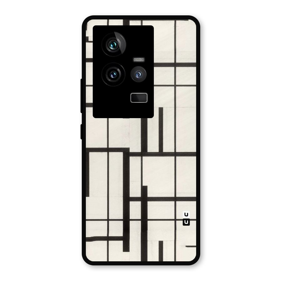 Black Unsymmetry Metal Back Case for iQOO 11 5G