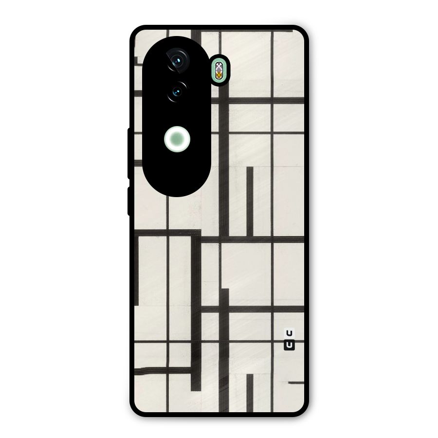Black Unsymmetry Metal Back Case for iQOO Z9s