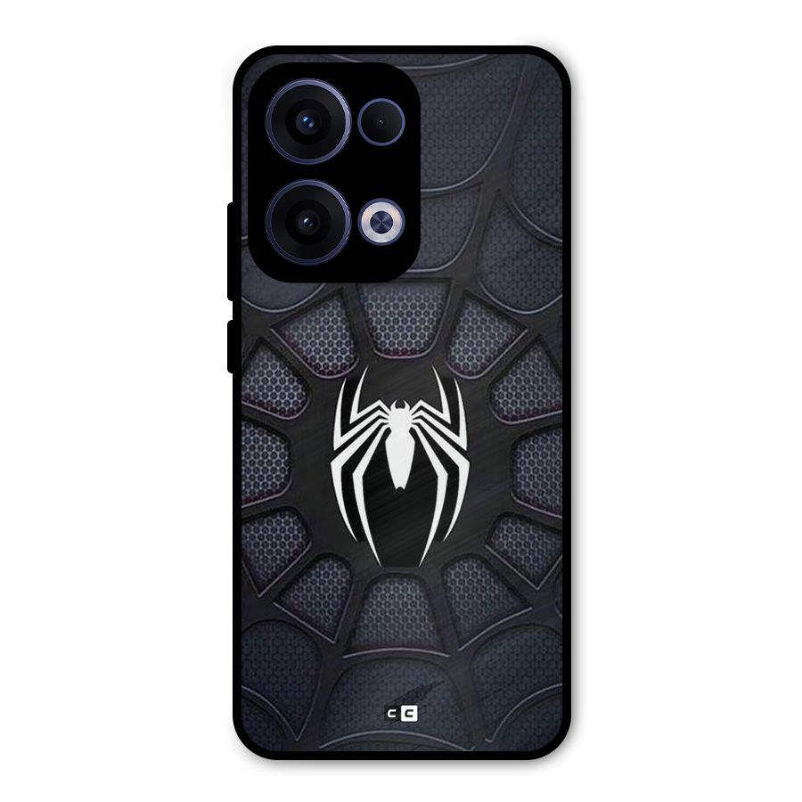 Black Web Metal Back Case for Oppo Reno13