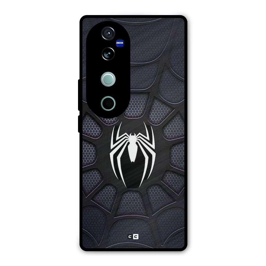 Black Web Metal Back Case for Vivo V40 Pro