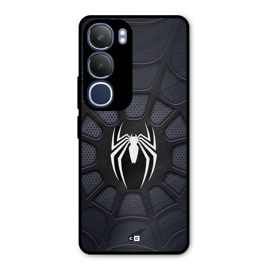 Black Web Metal Back Case for Vivo Y29