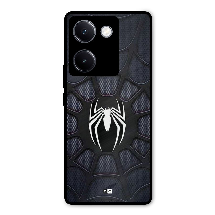 Black Web Metal Back Case for Vivo Y300 Plus