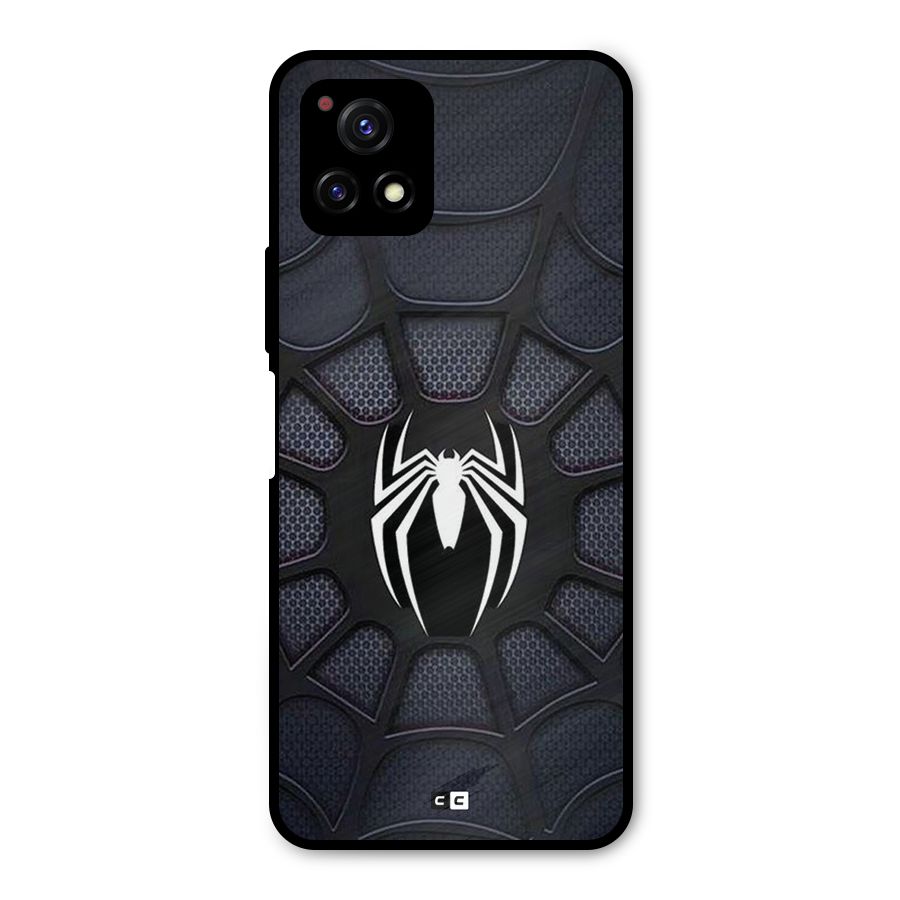 Black Web Metal Back Case for Vivo Y72 5G