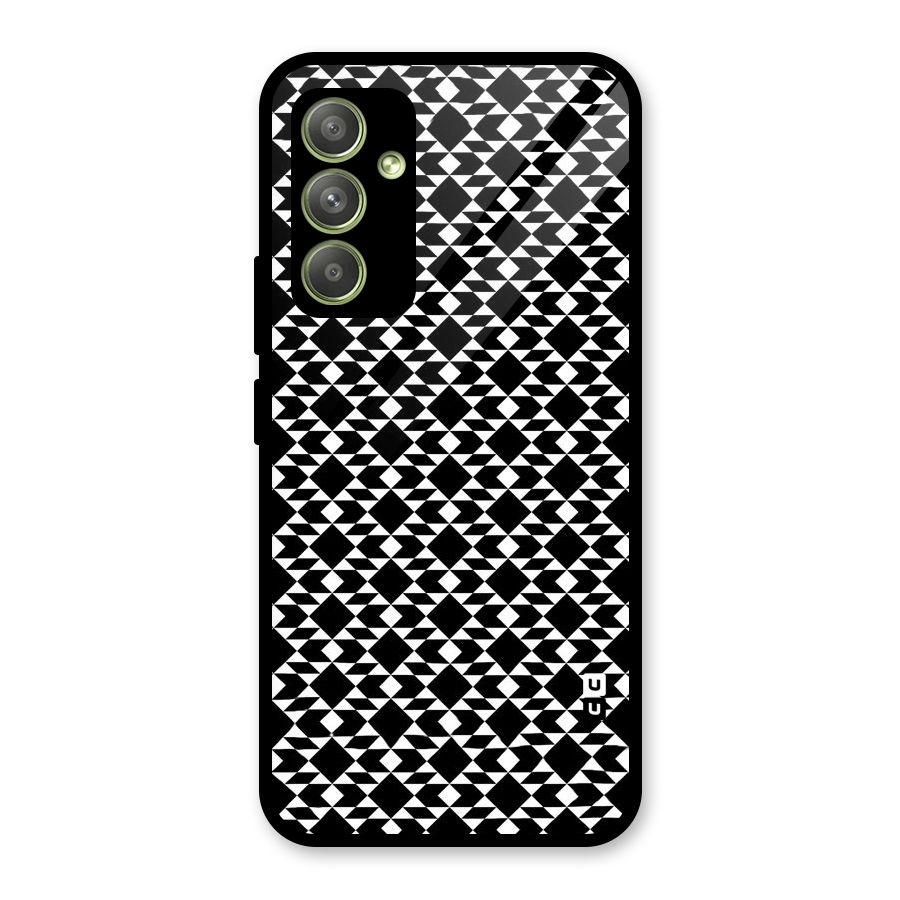 Black White Diamond Abstract Glass Back Case for Galaxy A54