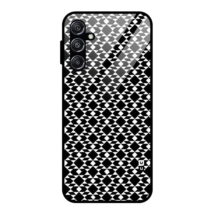 Black White Diamond Abstract Glass Back Case for Galaxy M34 5G