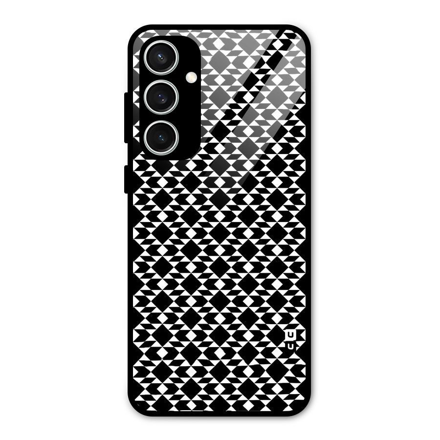 Black White Diamond Abstract Glass Back Case for Galaxy S23 FE
