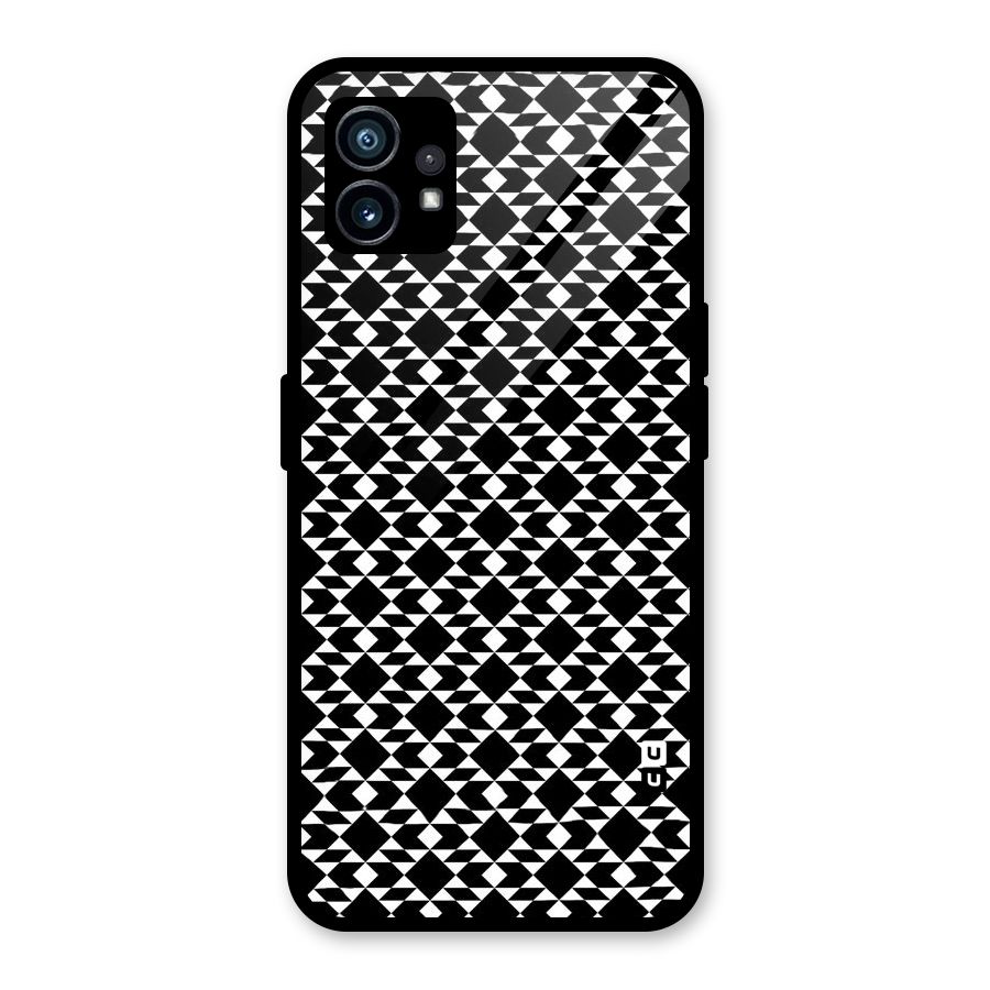 Black White Diamond Abstract Glass Back Case for Nothing Phone 1