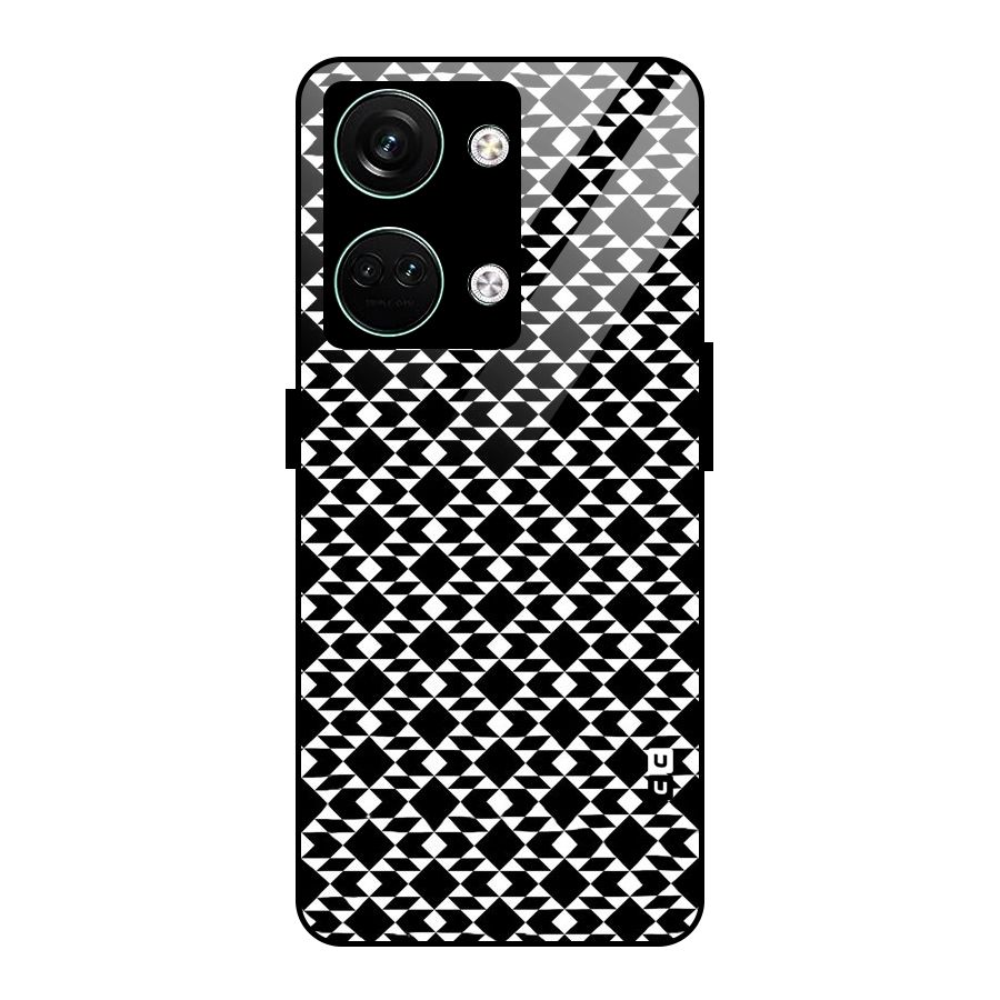 Black White Diamond Abstract Glass Back Case for Oneplus Nord 3