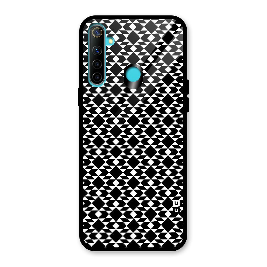 Black White Diamond Abstract Glass Back Case for Realme Narzo 10