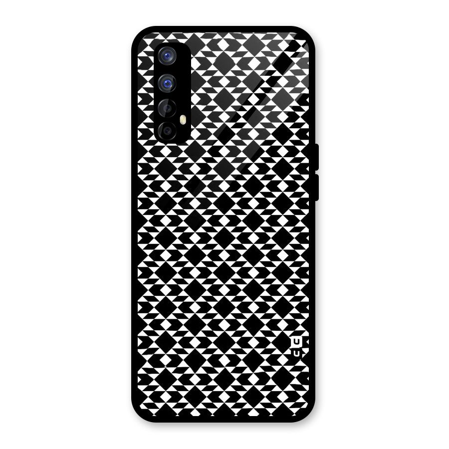 Black White Diamond Abstract Glass Back Case for Realme Narzo 20 Pro