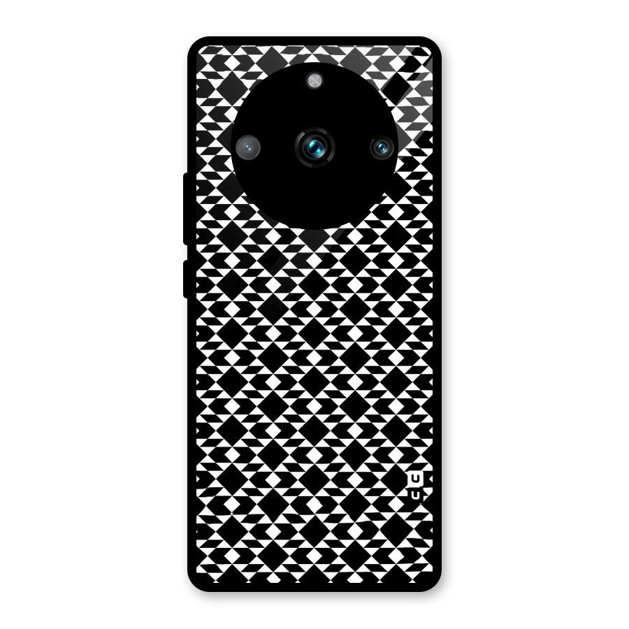 Black White Diamond Abstract Glass Back Case for Realme Narzo 60 Pro